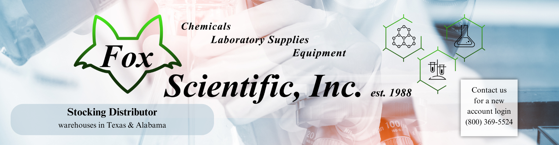 Bulk Laboratory chemicals supplied by Fox Scientific